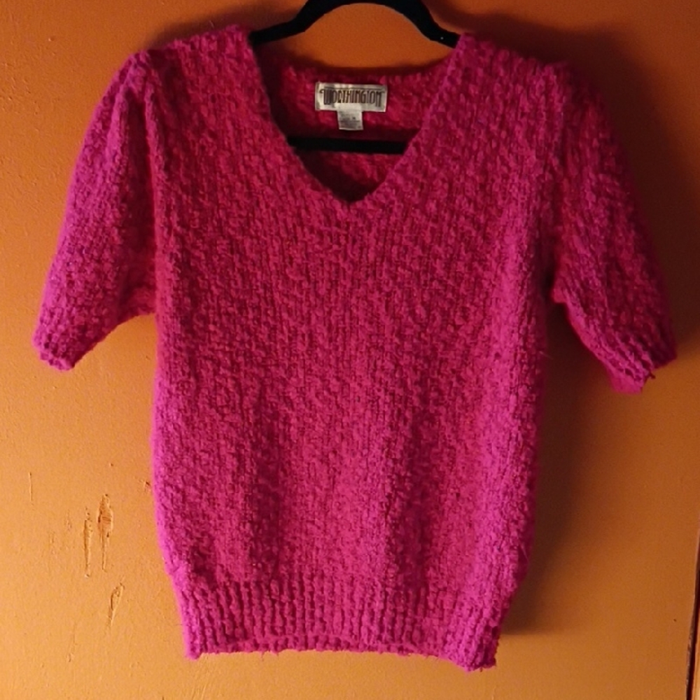 Worthington Magenta V-Neck Sweater